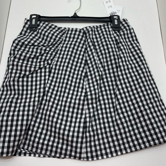 Abercrombie & Fitch - Black/White Gingham Skirt Zip up Rouched 100% Cott… - Picture 1 of 11